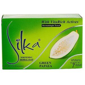 SILKA Whitening Herbal Soap Green Papaya  w/VitaRich Actives 1 Bar 135g